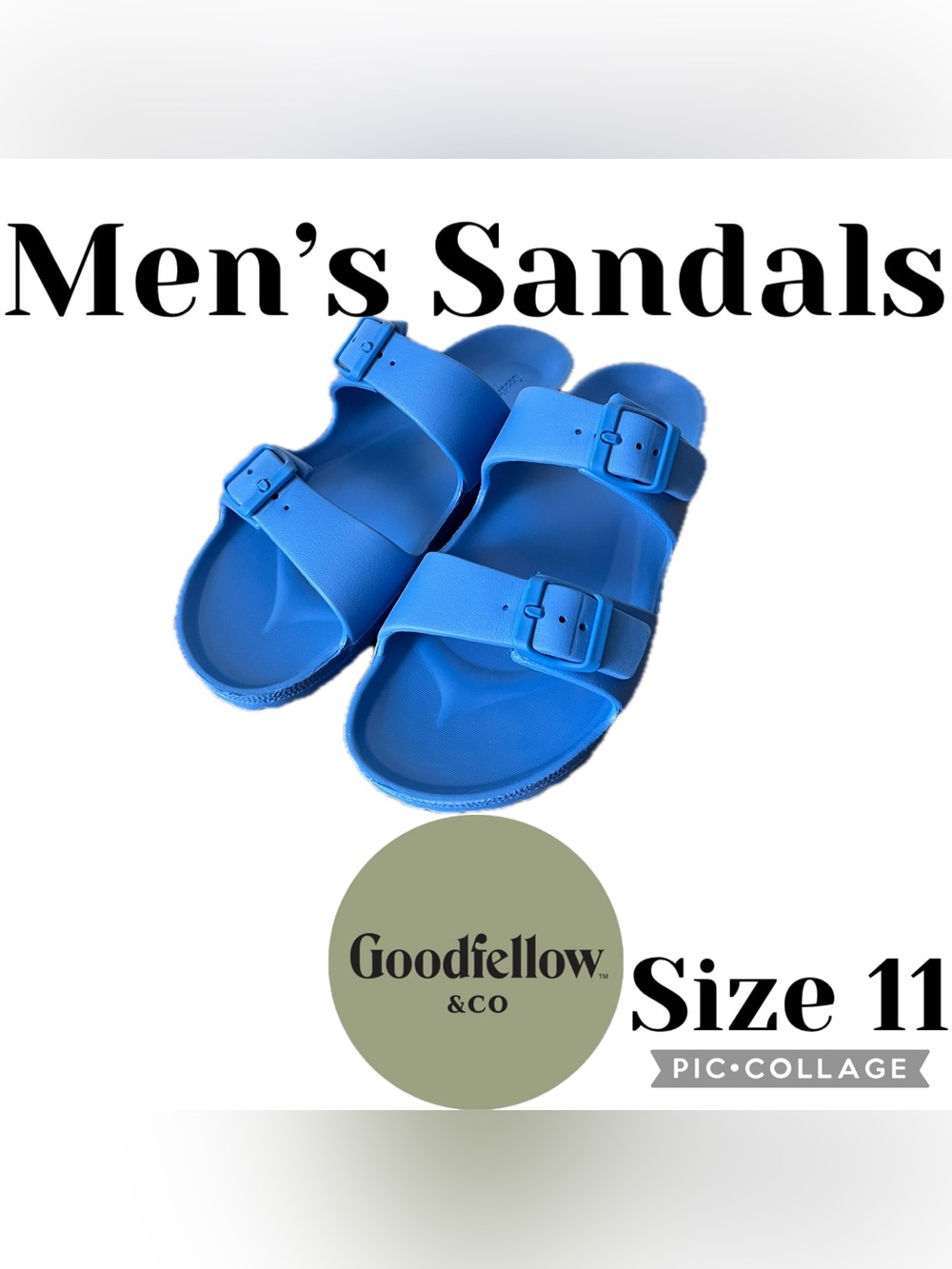 Men's Carson Target Two Band Sandals Goodfellow & Co Blue 11